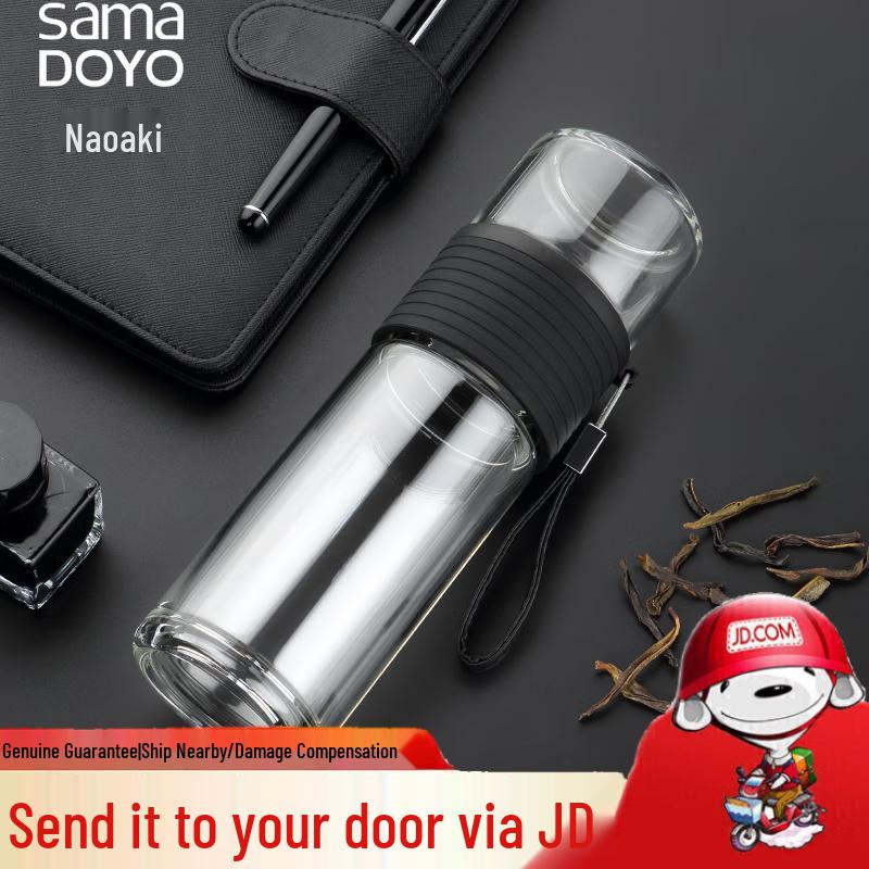 SAMADOYO Double-Layer Tea Infuser Glass Mug