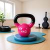 4kg Plastic & Rubber Coated Kettlebell Dumbbell for Men & Women - Body Sculpting, Weight Loss & Gym Muscle Training Equipment