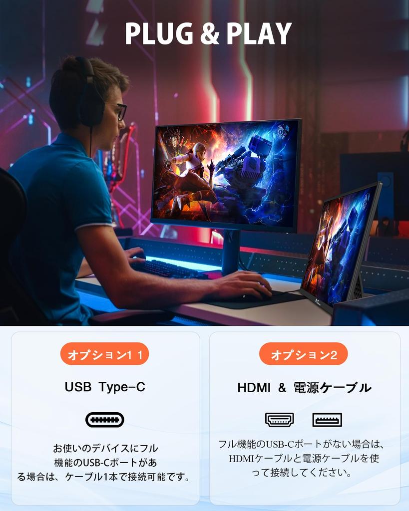 Mobile Monitor 16 Inch 1920 x 1200 Mobile Display Portable Monitor IPS LCD Panel Screen Thin and Lightweight USB Mini HDMI Compatible with Work from