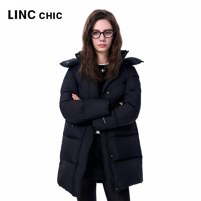 Jinyujie Women's 2025 Winter 90% Duck Down Hooded Mid-Length Puffer Jacket
