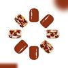 Shine Artificial Tips 24Pcs Kit Maple Leaf Design Short Rectangular Press On Nail Tips Glittering Face Not Need Adhesive