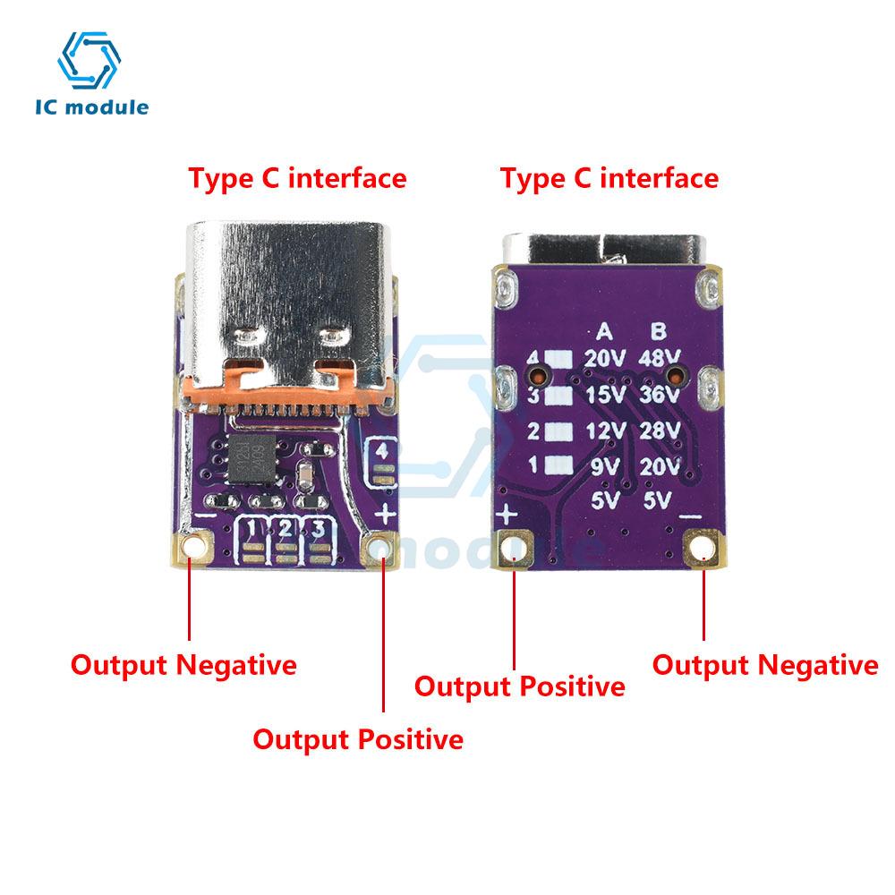 Type-C Schnelllade-Trigger PD3.0/QC3.0 Lockmodul 5V-20V Ausgang für DIY Powerbank/Laptop-Ladegerät