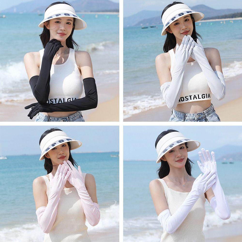 

Cycling Sun Protection Full Finger Glove Women Arm Sleeves Breathable Mittens Sunscreen Arm Cover
