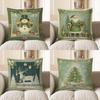 Home Decor Snowman with Lanterns and Gifts Christmas Pillow Pattern Cushion Cover Suitable for Sofa Bedroom Car Pillow Cover