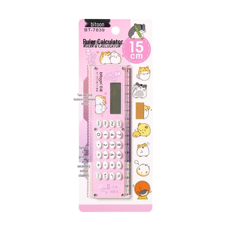 Kua Jing Bai Tong 7839 Ruler Calculator - Cute, Creative, and Functional Learning Tool for Students