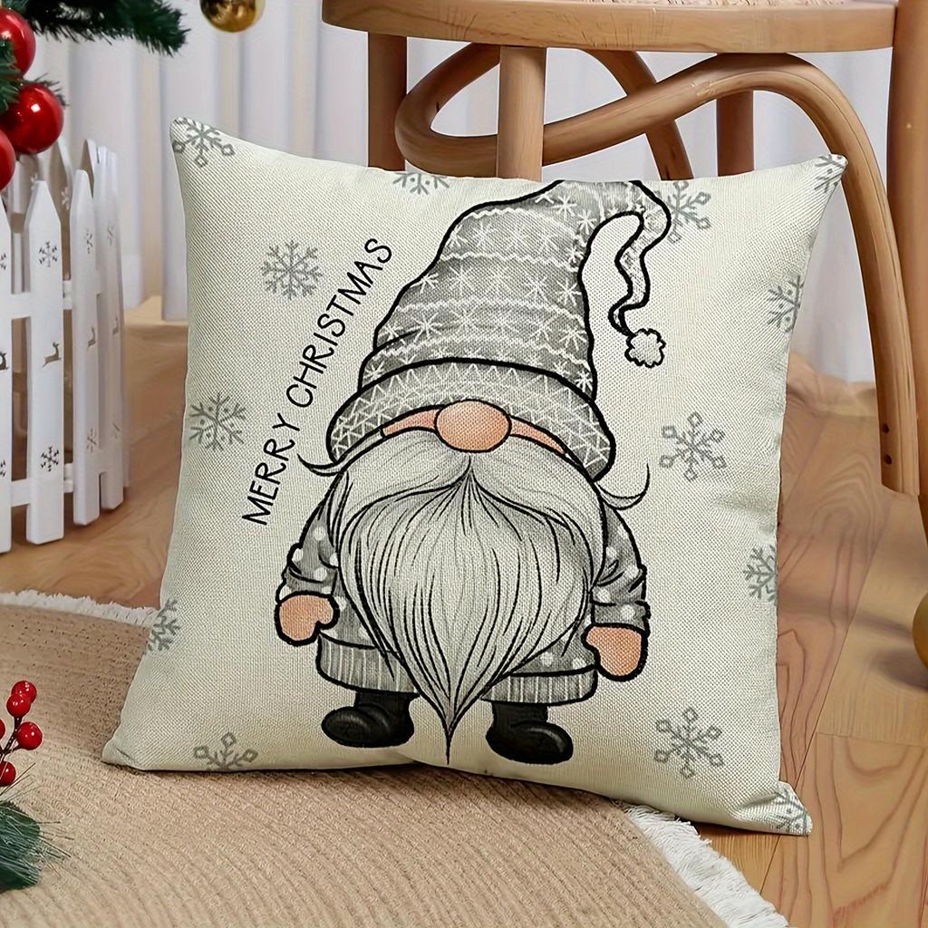 Festive Christmas and Winter-Themed Pillowcases: Gnomes, Trees, and Cozy Text Designs! New Year Home Decoration
