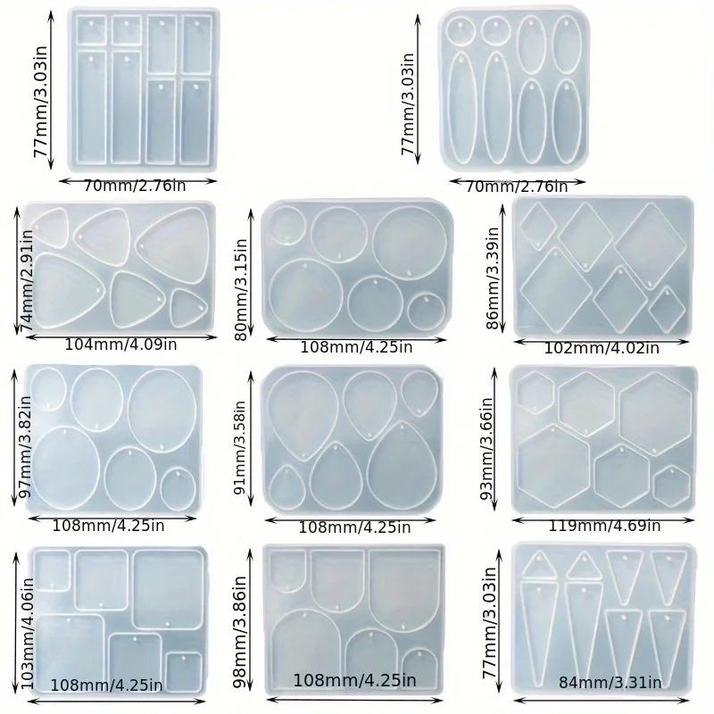 

11Pcs Jewelry Earrings Drop Glue DIY Mold,Epoxy Resin DIY Jewelry Resin Casting Mold,Earrings Making Process Supplies