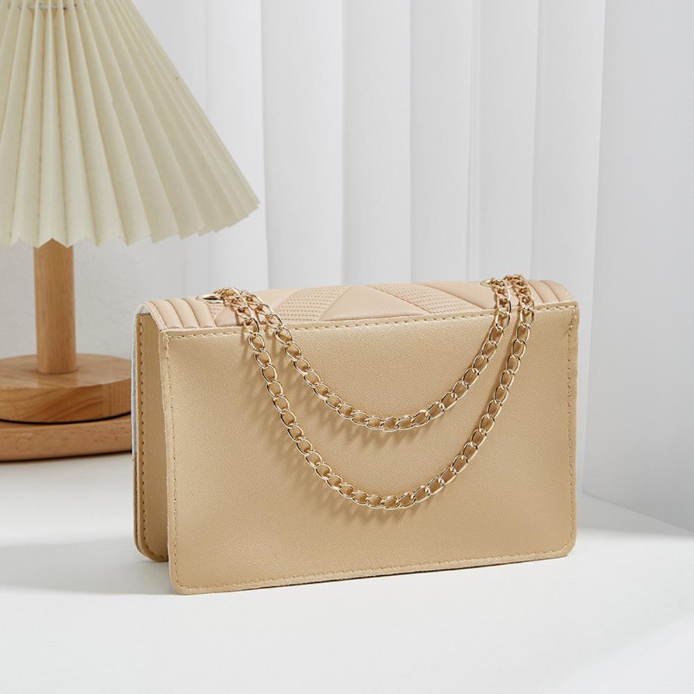 Women'S Pu Crossbody Bags V-Shape Embossing Adjustable Shoulder Straps Shopper Clutch Purses Solid Color Square Bag