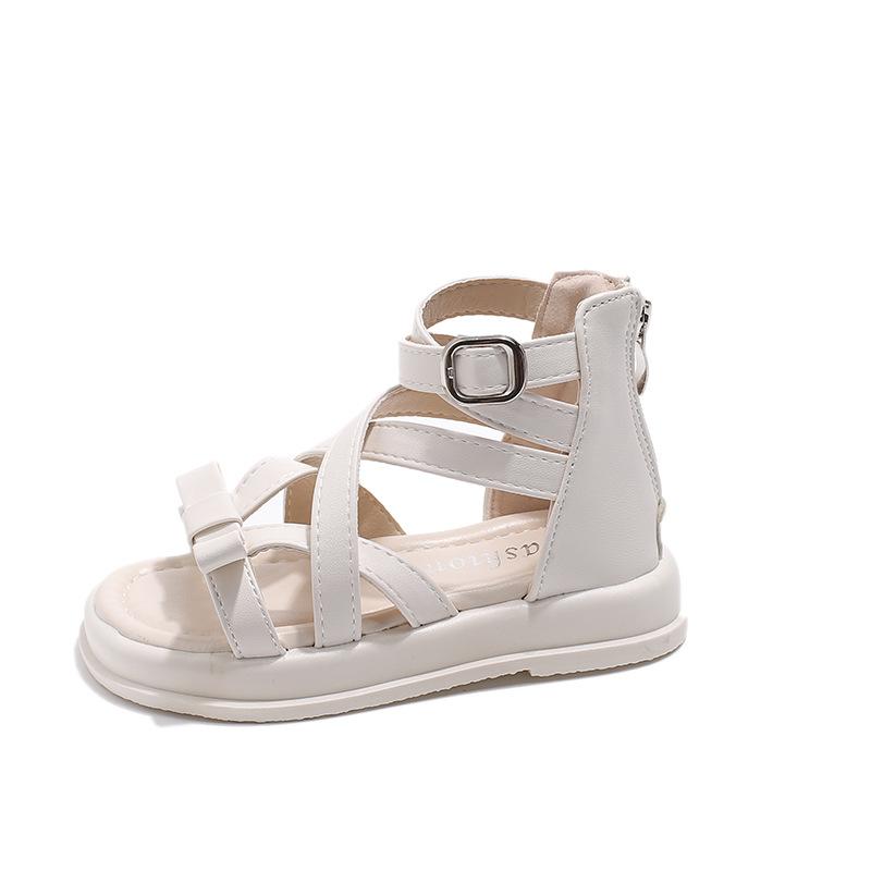 New Sandals Summer Fashion Soft Soled Girls' Shoe Anti Slip Comfort Simple Kid Shoe Temperament Retro Lightweight Roman Shoes