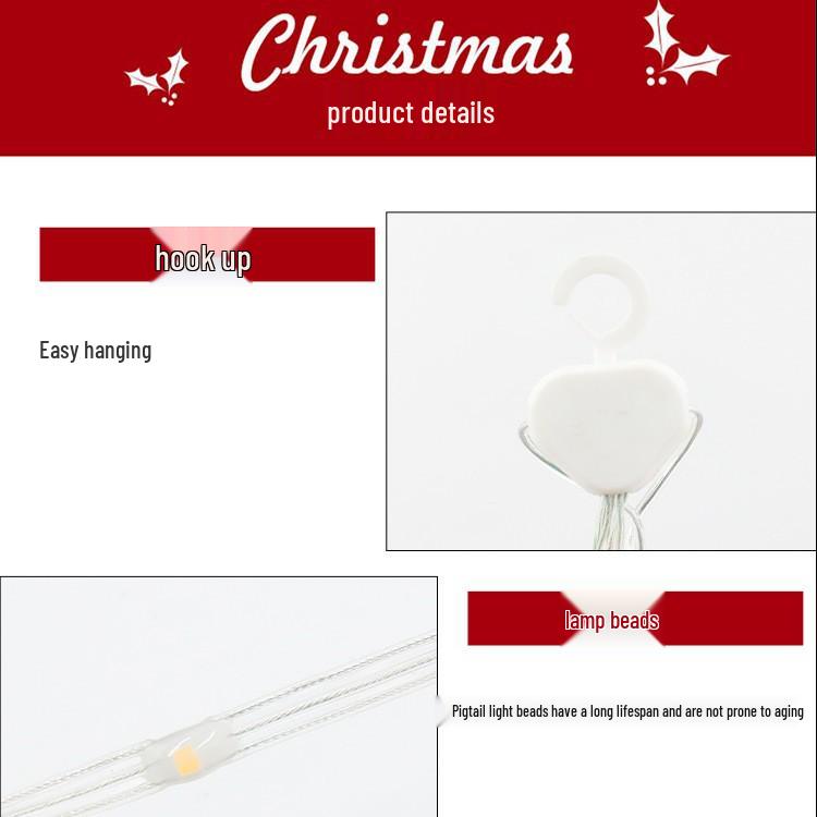 LED Santa Climbing Ladder String Lights - Indoor/Outdoor Holiday Decor