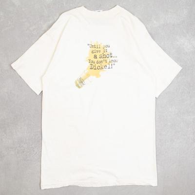 Vintage Dickel Whisky Single Stitch T-Shirt Large Men's 1990s USA Made White Slogan