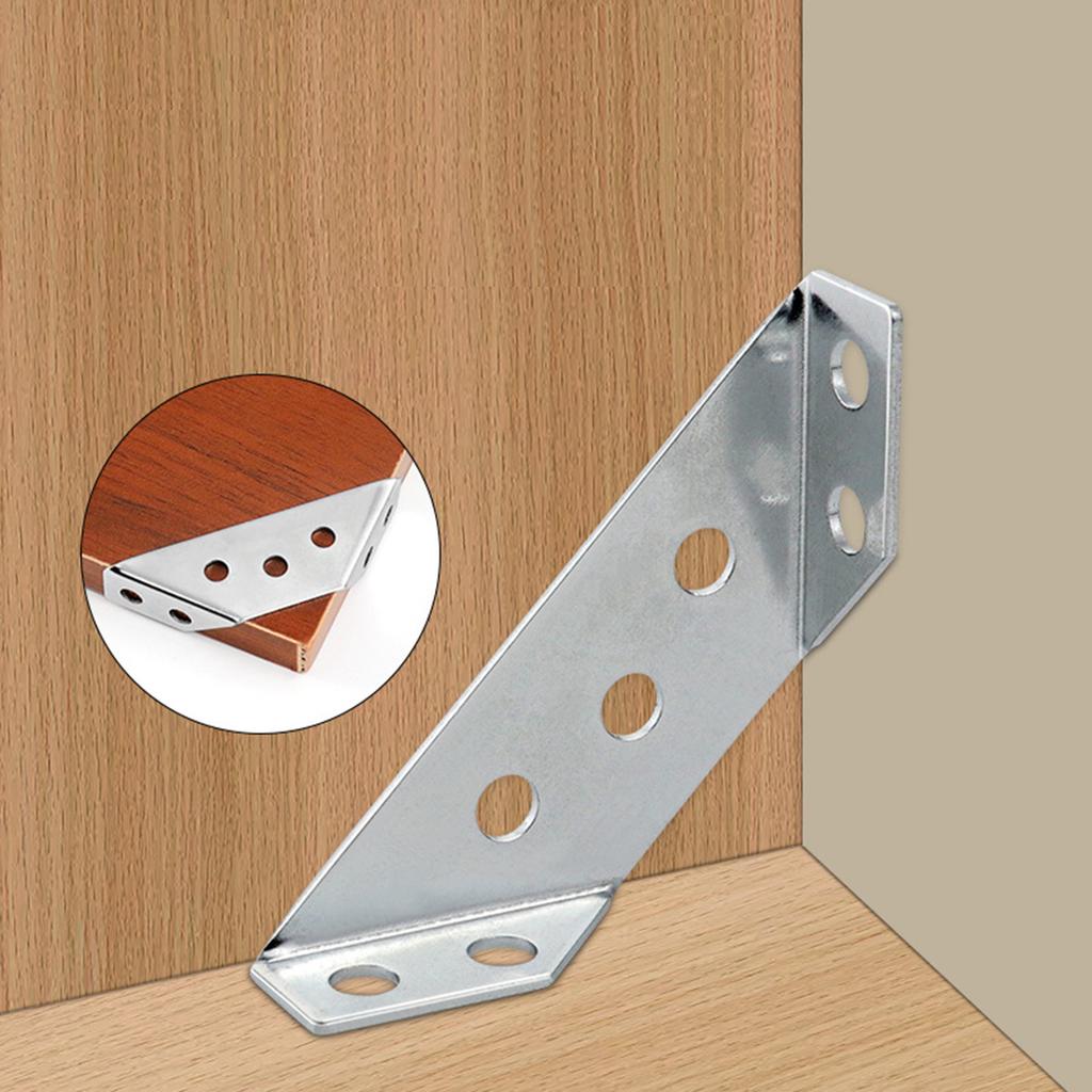 10Pcs Stainless Steel Furniture Corner Connector Shelf Brackets Heavy Duty Corner Brackets for Drawers Cabinets Table