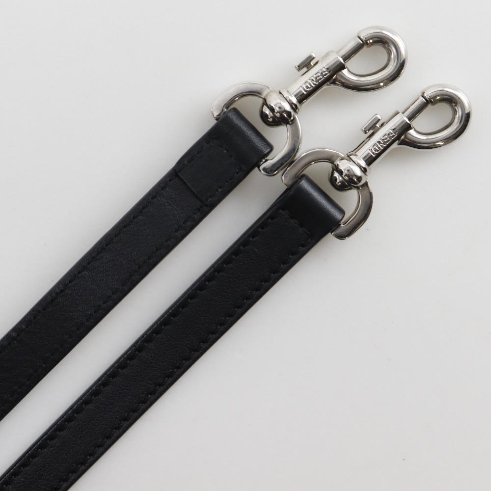 Fendi Petite Troisur Handtasche 8BH333 2WEGE-Schultertasche schwarzes Leder Damen Gebraucht