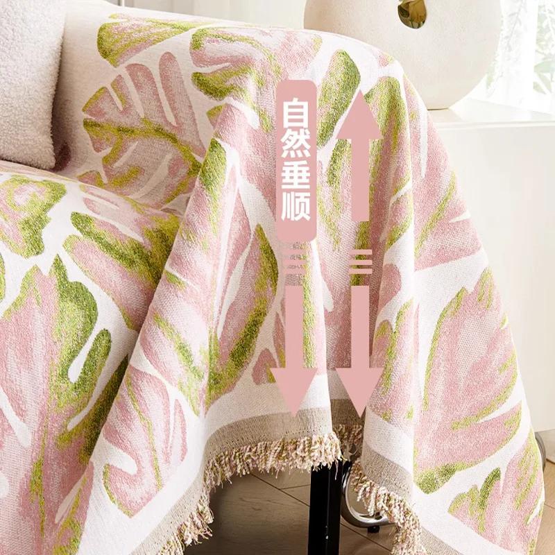 Chenille Tassel Sofa Towel Blanket Four Seasons Universal Sofa Cover Anti Cat Scratch Full Cover Blankets for Office Bed Camping