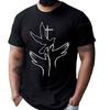 Jesus Kreuz Christliches T-Shirt Lässig Rundhalsausschnitt Polyester Material Sommer Kurzarm Klassiker Gothic Unisex Shirt