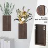Wooden Wall Planter Rustic Farmhouse Living Room Bedroom Office Wooden Wall Mount Greenery Plants Dried Flowers Pot Vase Decoration