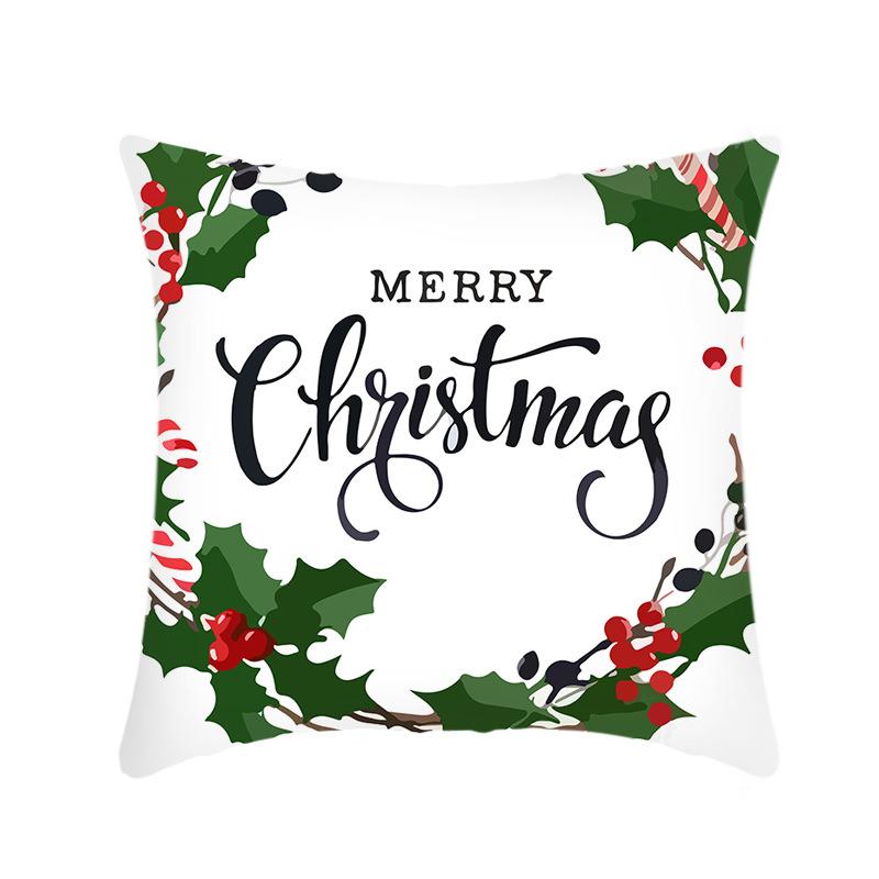 New Christmas Pillowcase Linen Print Elk Gingerbread Man Decoration Festive Pillowcase
