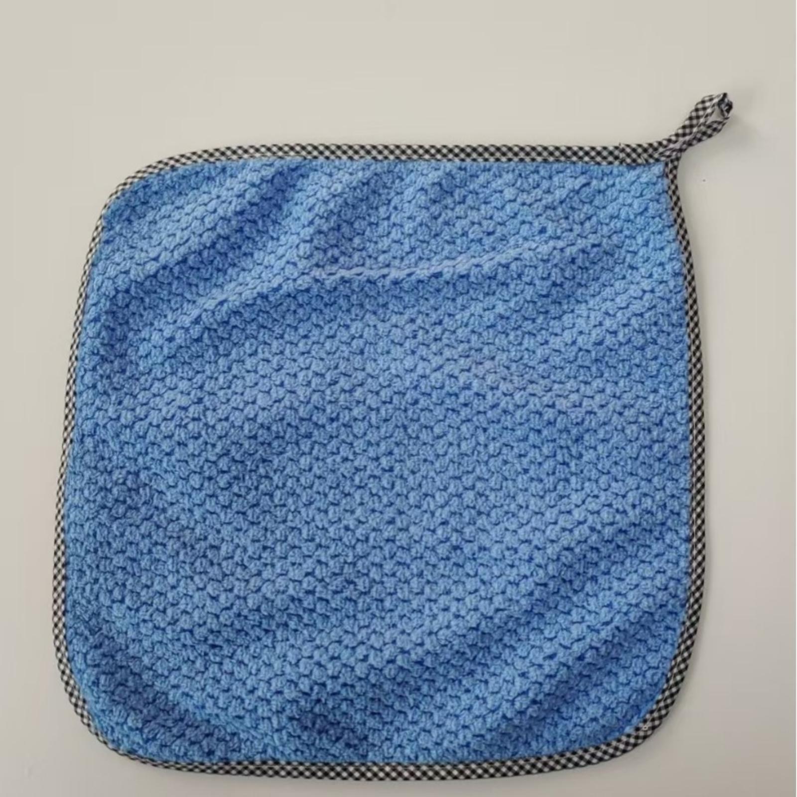 

Double Sided Absorbent Cleaning Cloth Coral Fleece Thickened Hanging Hand Towel Suitable for Kitchen Bathroom and Household Cleaning Tasks One Size синій