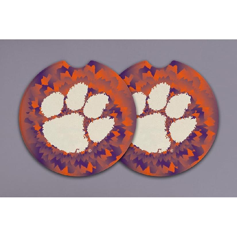 Clemson University Set of 2 Car Coasters by Magnolia Lane- Removable Absorbent Ceramic Stone Coasters - Ideal Gift for Students, Alumni and Everyday