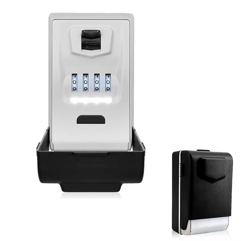 Fresh Sturdy Waterproof Key Lock Box For Outside With Light Up Dials Combination Key Holder Wall Mount Storage Box