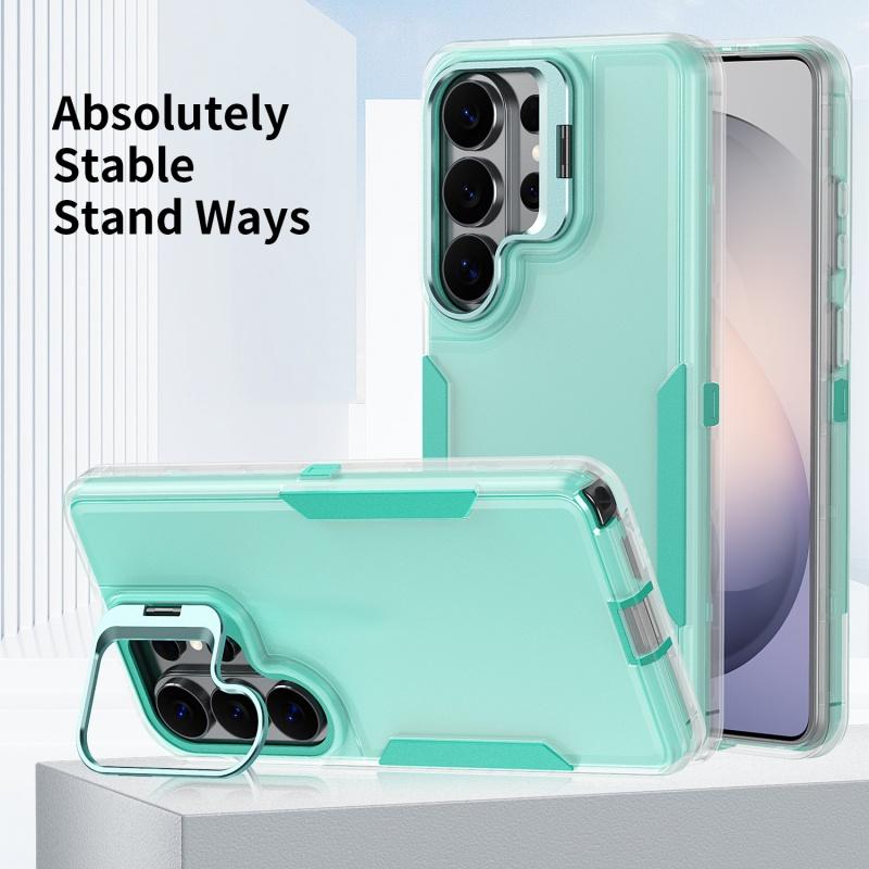 Luxury Candy 2IN1 Stand Clear Case For Samsung Galaxy S26 Ultra S25 S24 S23 S22 Plus Shockproof Metal Camera Bracket Armor Cover