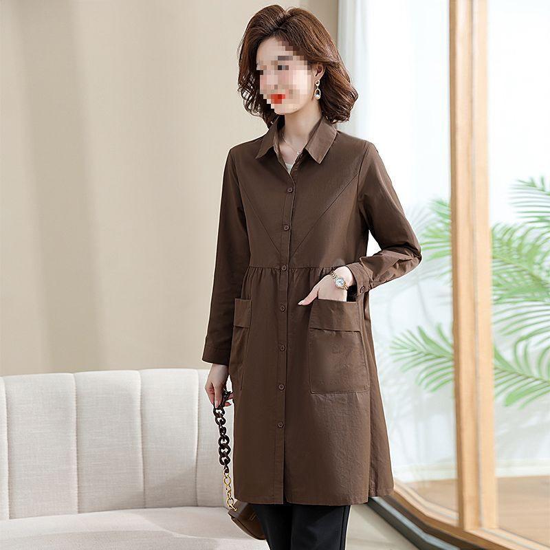 Damen Chic Koreanischer Midilanger Windbreaker – Vielseitige Herbst-/Frühlings-Sonnenjacke