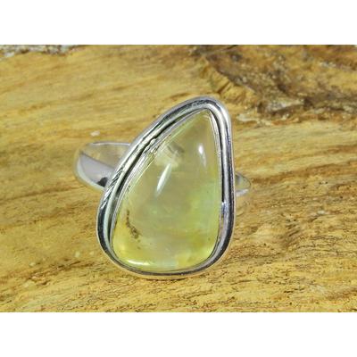 Natural Prehnite 925 Solid Sterling Silver Ring Size US-7 PG-77