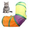 Tunel dla kota 3-drożny składany interaktywny w kolorach tęczy pod kątem prostym zakrzywiony tunel tuba zabawka dla