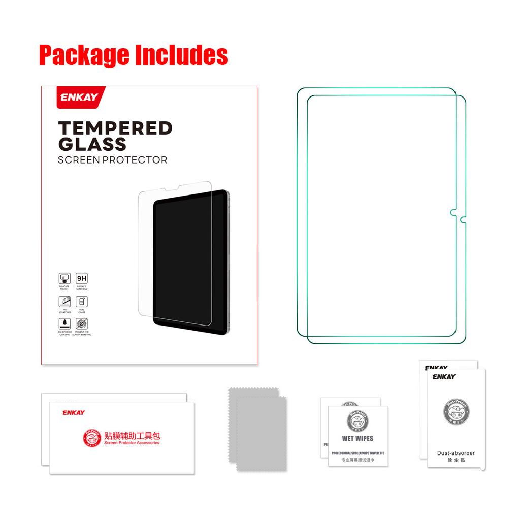 For Xiaomi Redmi Pad 2 2Pcs Screen Protector ENKAY HAT PRINCE 9H 2.5D 0.33mm High Aluminium-silicon Glass Film