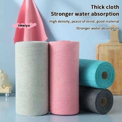1/2/3Roll Durable Tear-off Microfiber Cleaning Cloth Roll Reusable Greaseproof Quick Drying Dish Towel For Kitchen Hand-tear Rag