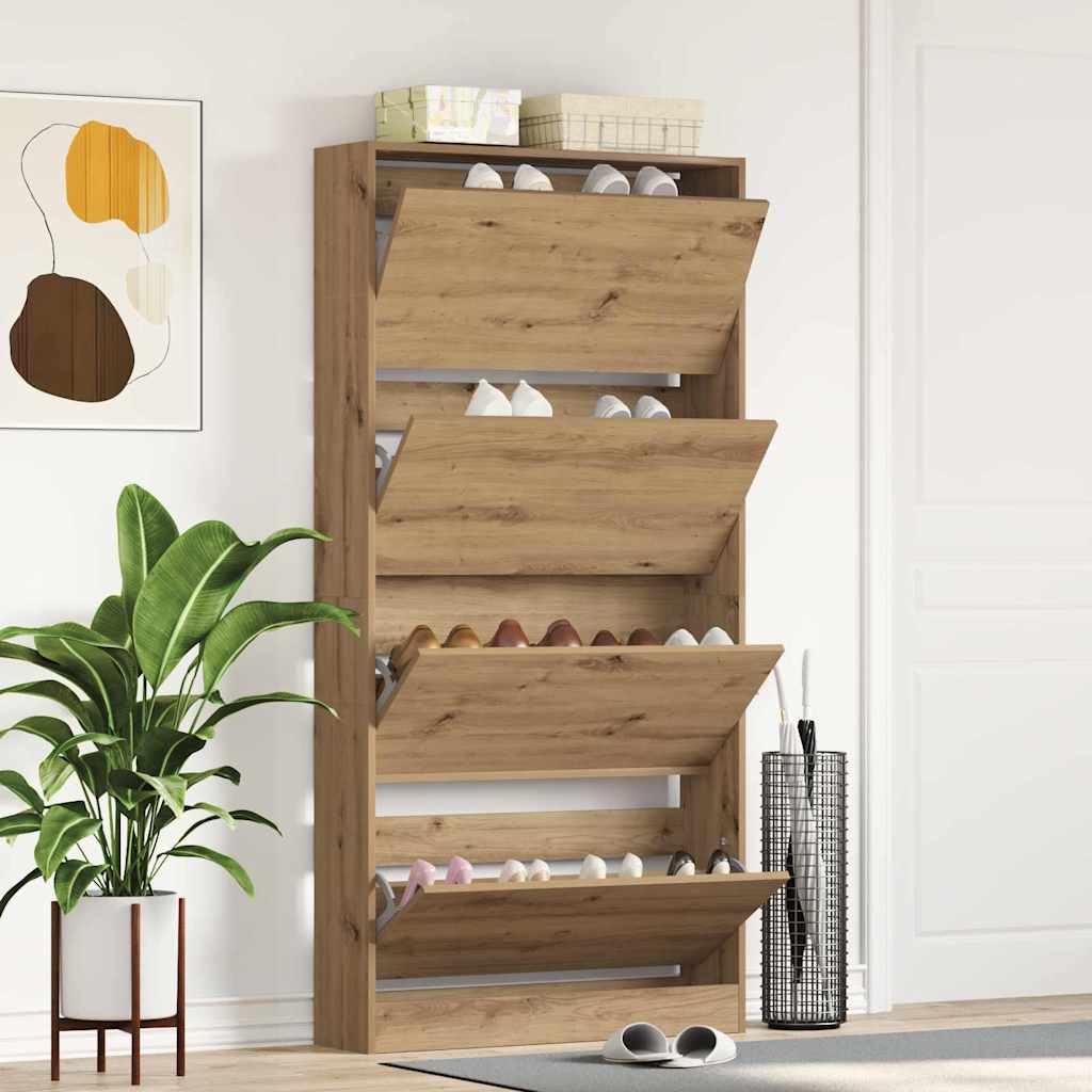 Shoe Cabinet Artisan Oak 80 x 21 x 163.5 cm Particleboard