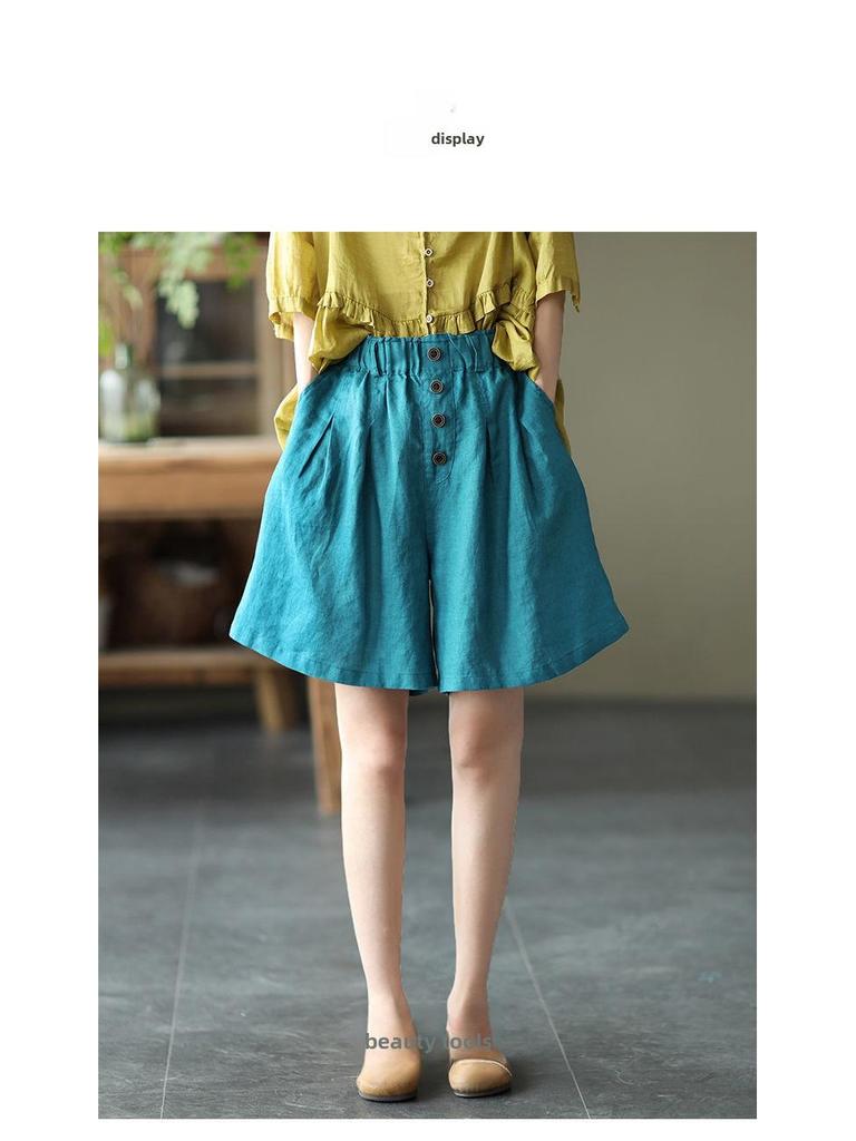 Women's High Waist A-Line Wide-Leg Summer Shorts - 2024 Trendy Slim Fit Casual Wear