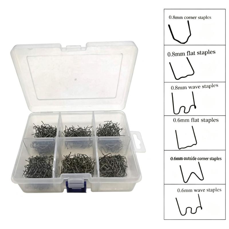 Steel Plastic Repair Metal Insert Set, 6 Type Assortment for Hot Stapler Use and Crack Corner Repair Tasks Daily