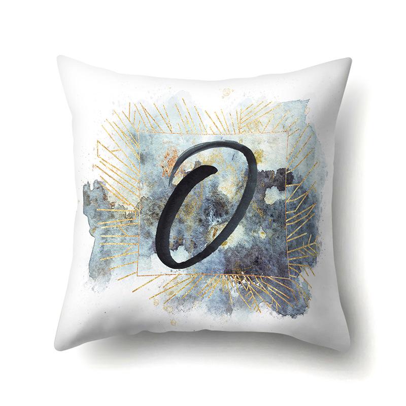 Polyester Pillowcase Home Car Decoration Printing Pillowcase 26 English Letters Sofa Cushion Cover