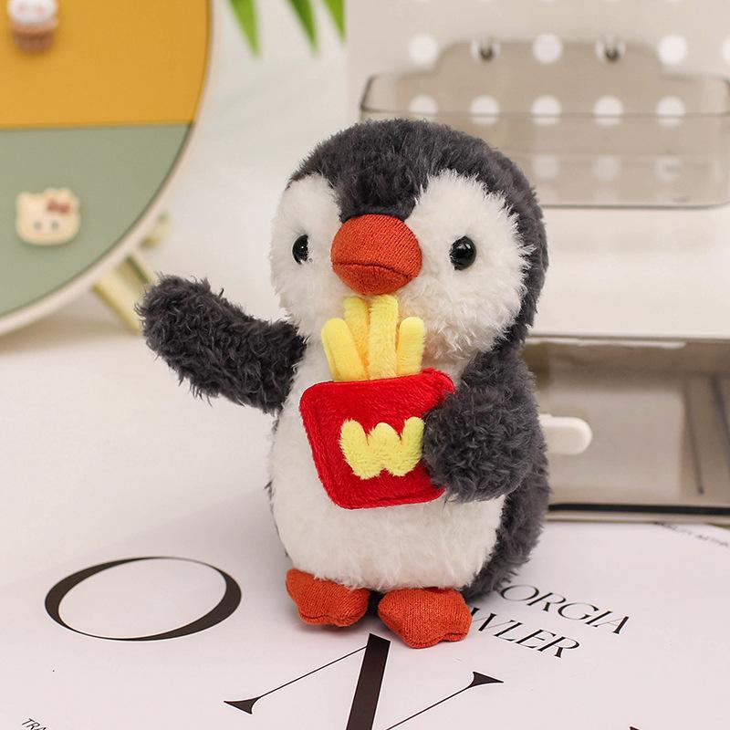 Lindo lindo pingüinito vestido colgante peluche muñeca niña mochila llavero colgante pequeño muñeco de trapo