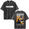 2026 Summer Hot Sale Anime Chainsaw Man Vintage Washed T-shirt Men Women Hip Hop Punk Streetwear Oversized T-shirt