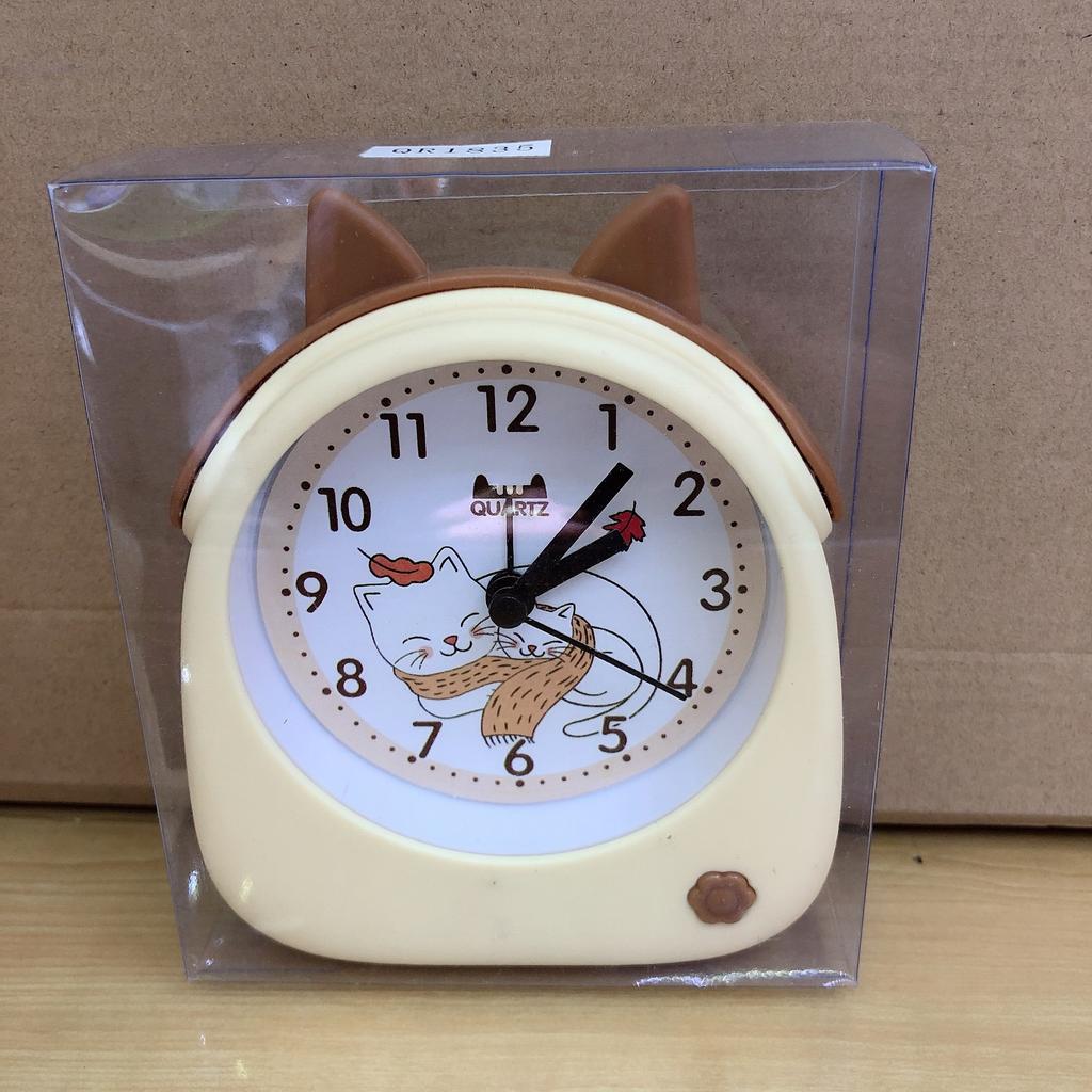 Modern Cartoon Cute Cat Animal Shape Small Watch Children's Study Clock