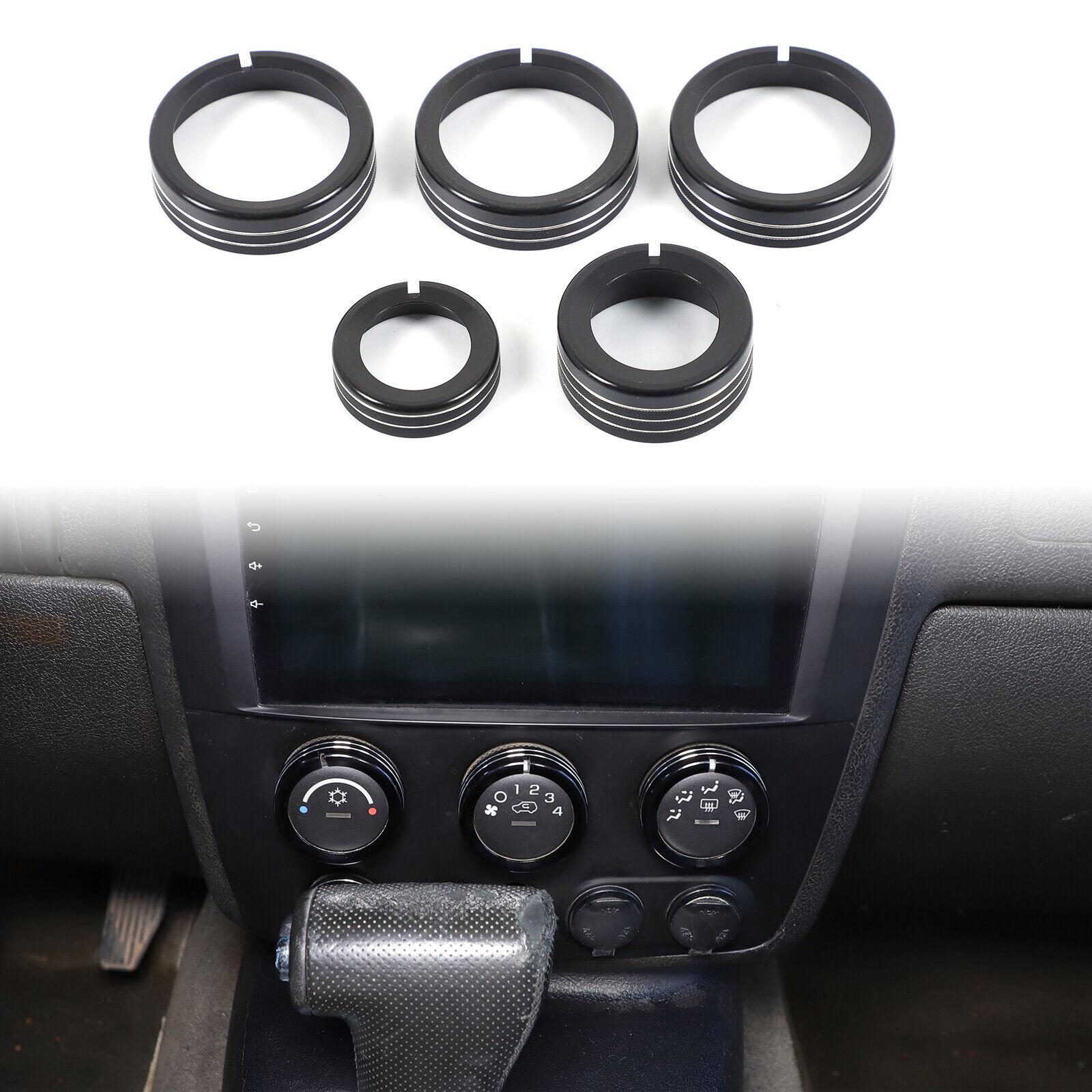 Black Alloy Center Console AC Switch Knob Cover Trim Ring For Hummer H3 2005-09
