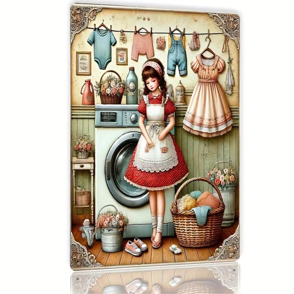 Metal Laundry Room Sign Vintage 8x12 Inch Kitchen Bar Man Cave Decor