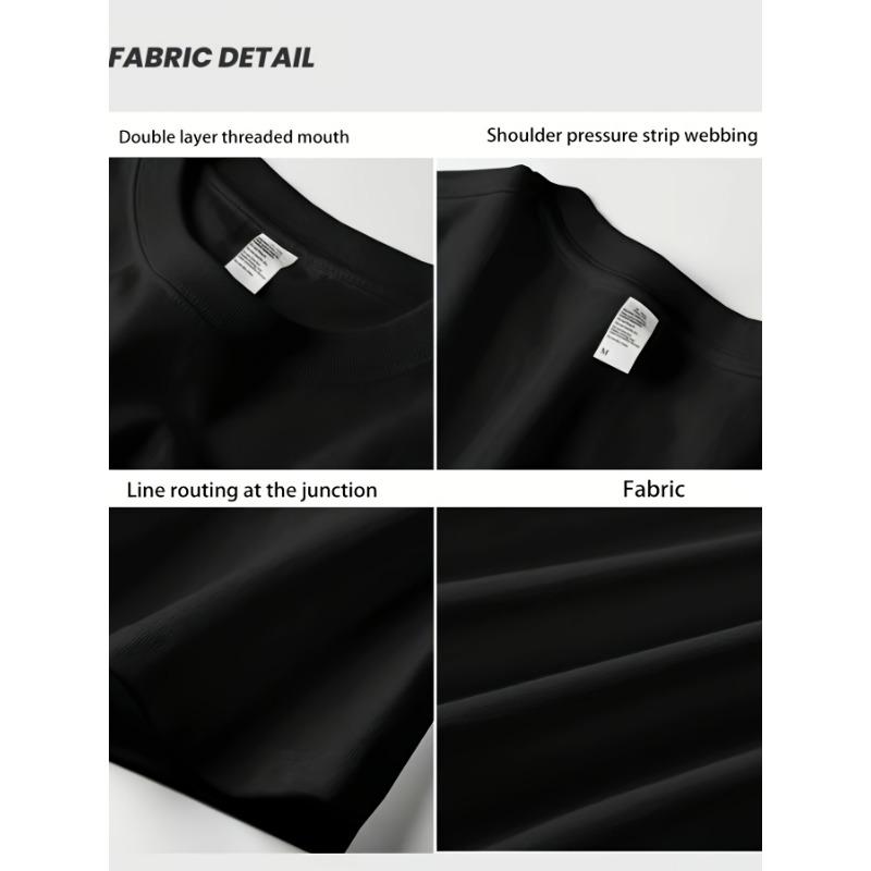 European Size Heavyweight Pure Cotton Trendy Brand Printed Short Sleeve T-Shirt for Men Summer New Casual Versatile Outdoor Sport Breathable Top