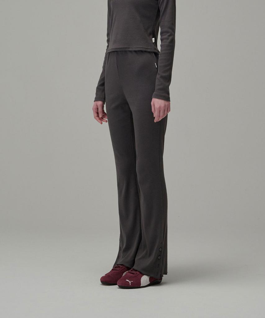 Une Cotton Side Button Point Pants_Charcoal