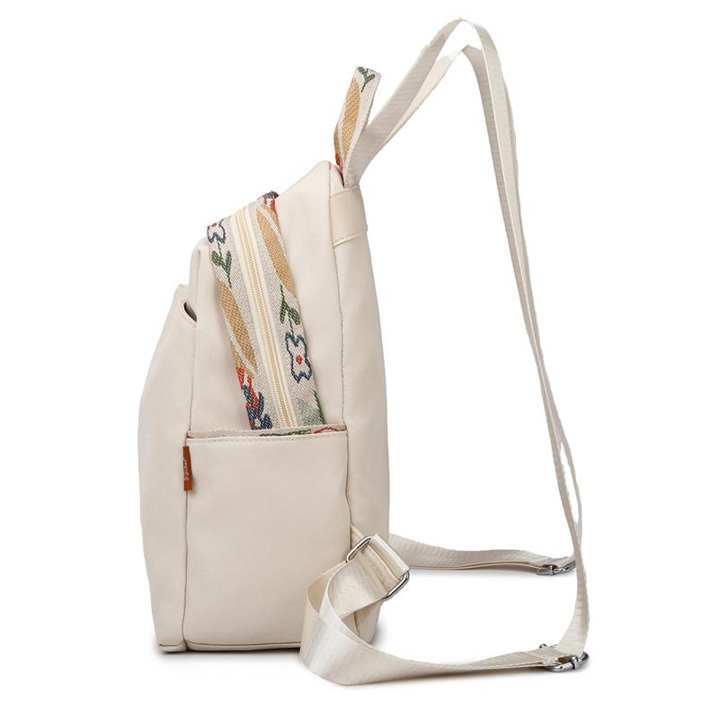 Casual Travel Backpack Lightweight Student Bookbag Urban Minimalist Canvas Bag with Zipper Waterproof Leisure Outdoor Bag