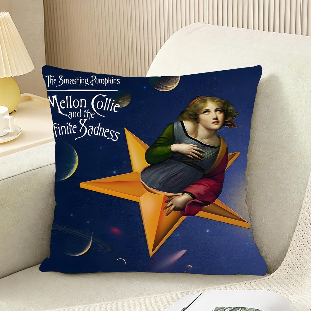 Band The S-Smashing P-Pumpkins Cushion Cover Reversible Plush Pillow Cover For Car Sofa Bedroom Decorative Gift Pillowcase