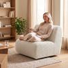 Swivel Lounge Chair, 360 Degrees, 1-Seater, Beige Chenille