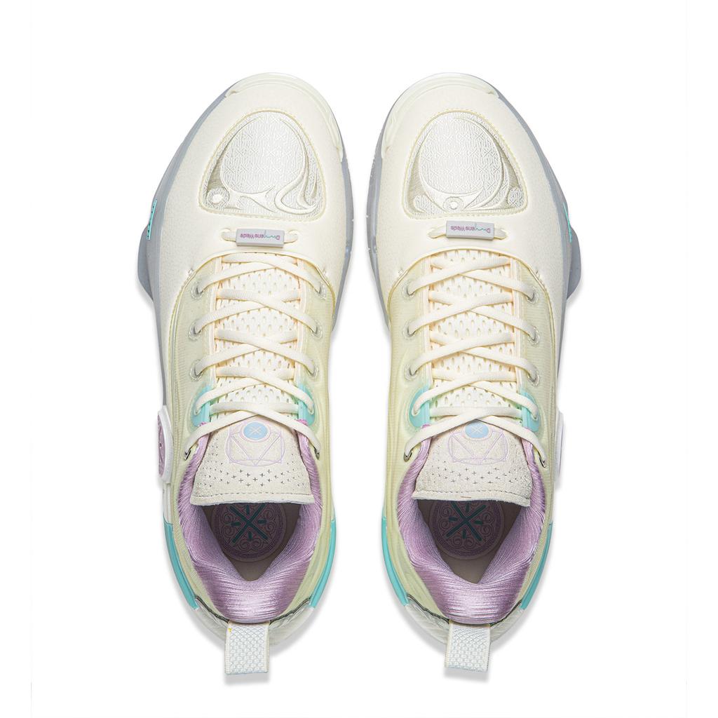 Li Ning WOW12 Niedrige Basketballschuhe Unisex Ecru ABAV085-3