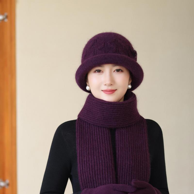 Autumn and Winter Woolen Hats for The Elderly and Grandma Warm Knitted Hats for Middle Aged and Elderly Mothers Cotton Hats Ladies Hats New Style