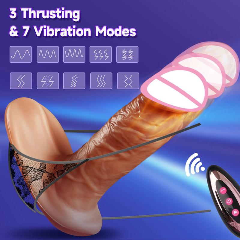 Thrusting Dildo Vibration Penis Soft Realistic Wearable Cock Remote Control  18Masturbators Anal Adult Toys Sex Toys For Women