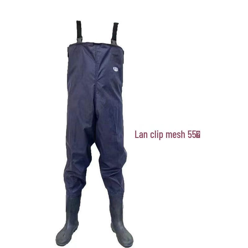 Men's One-Piece Wading Suit: Waterproof Thickened Pants with Integrated Rain Boots for Fishing