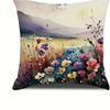 4Pcs Colorful Flowers On Pillow Coverssuitable For Sofa Car Bedroom Decorative Cushion Cover Pillow Cover