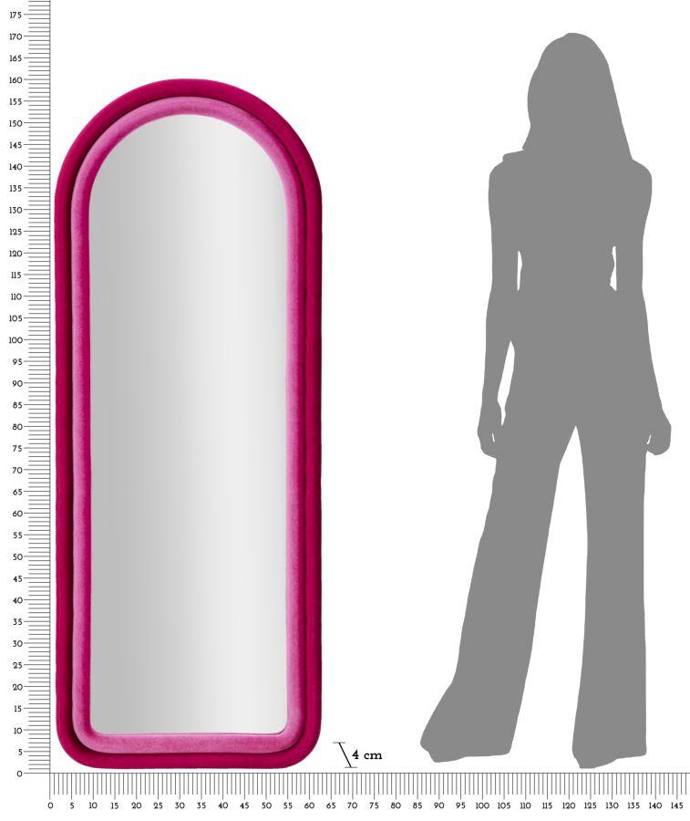 Wandspiegel Cloe Fuchsia Samt Cm 60X4X160